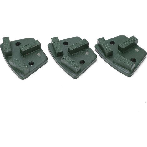 3 patins de meulage diamantés, trapézoïdaux, pointe de coupe pour béton, en forme de T, 2 trous, verts, 30 (1/5)