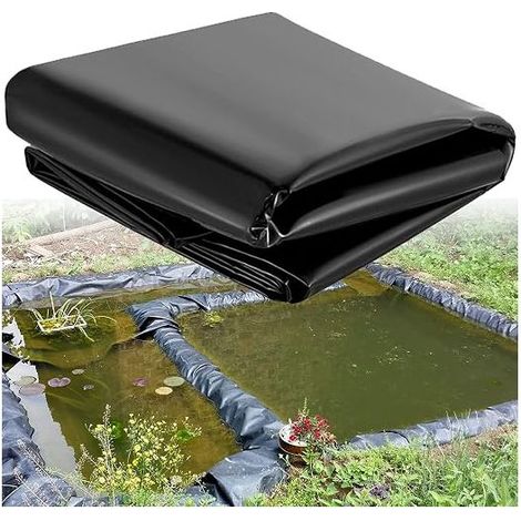 Bache de bassin en polyéthylène haute densité - 2 m x 3 m - Noir - Pour bassins à poissons, ruisseaux, fontaines et jardins aquatiques (1/4)