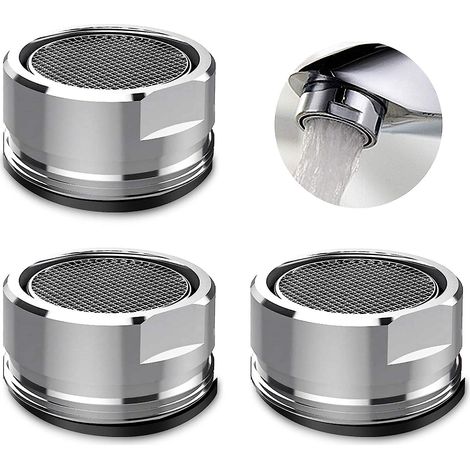 3-teiliges silbernes Strahlregler-Armaturenset mit wasserdichtem Filter für Küche und Bad (24 mm Außendurchmesser) (1/5)