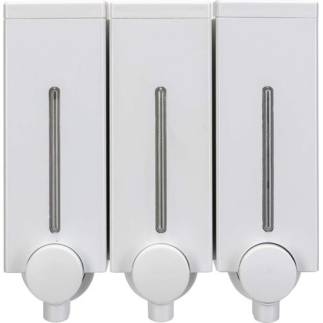 Croydex Slim Line Soap Dispenser Trio, Pump Dispenser Wall Mounted (1/4)