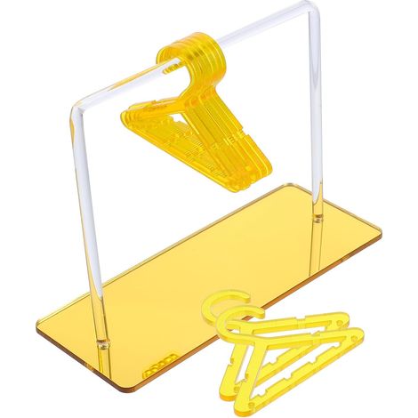 Soporte de exhibición de pendientes de acrílico, con forma de percha, color dorado. (1/5)