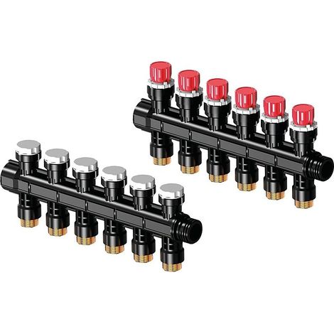 Uponor Vario PLUS Verteiler mit Ventil LS 6X 3/4 Euro, 1030582