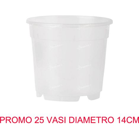 25 VASI PER ORCHIDEE Ø14CM TRASPARENTI