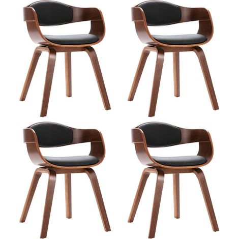 Maison Exclusive - Sedie da Pranzo 4 pz in Legno Curvato e Similpelle (1/5)