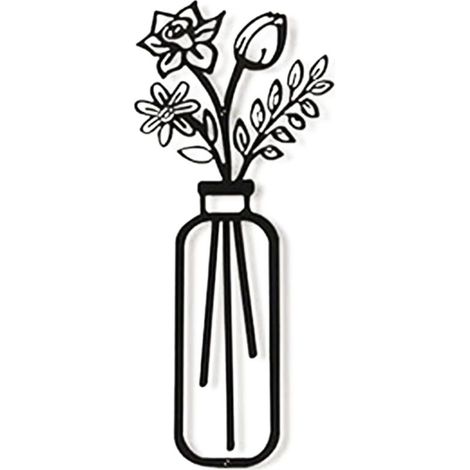 15 cm Art mural métal noir élégant, décoration murale pour jardin extérieur maison (1/5)
