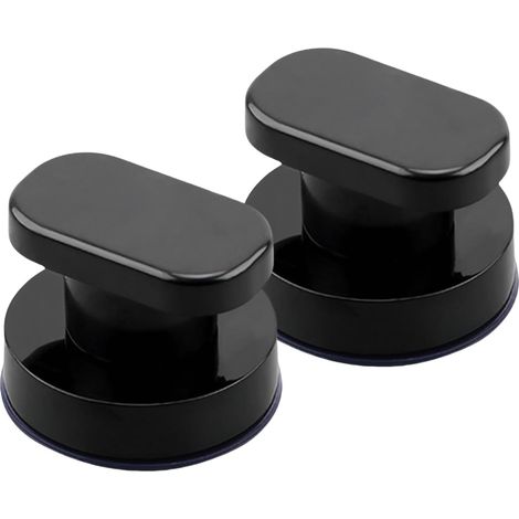 Tirador de puerta con ventosa, tirador portátil para cajones, armarios y puertas, 2 unidades (negro) (1/4)