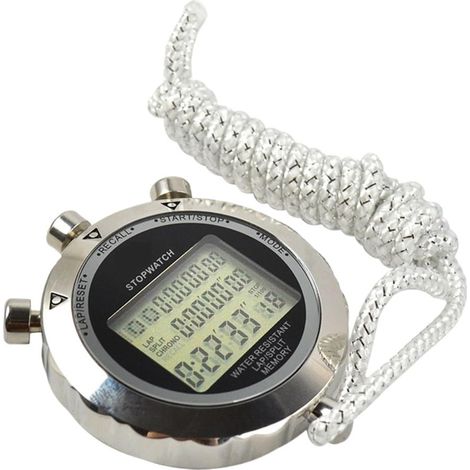 Minuterie Numérique en Métal, Chronomètre De Sport, Compteur De Mémoire Résistant À l'eau, Chronographe Antimagnétique, Minuterie Étanche À La Mode (1/5)