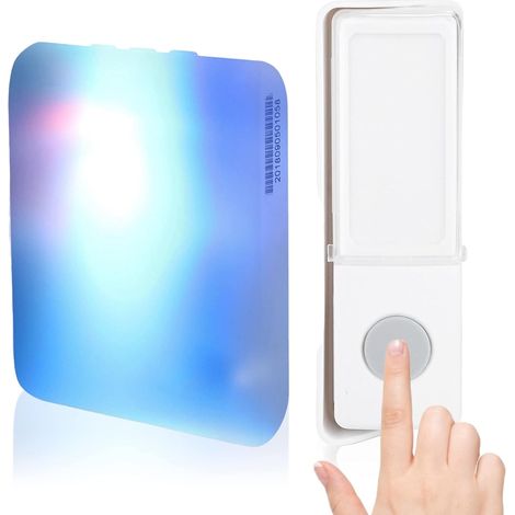 Sonnette sans Fil 200 Mètres IP44 Sonnette Étanche 7 Couleurs LED Bouton Flash Sonnette Kit Carillon Électronique avec 32 Mélodies 5 Niveaux de Volume (Blanc) (1/5)