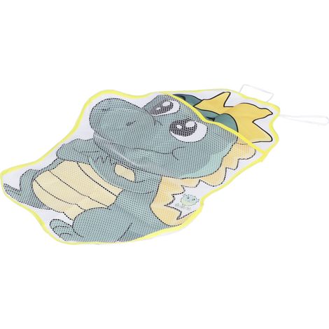 Sac de rangement pour jouets de bain dinosaure à ventouse, pour baignoire et douche. (1/5)