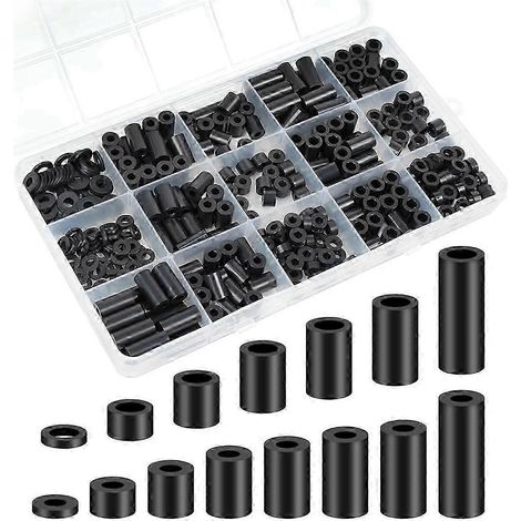 Kit d'assortiment d'entretoises en nylon et en plastique, 345 pièces, entretoises pour vis de prise électrique, M3 (1/5)
