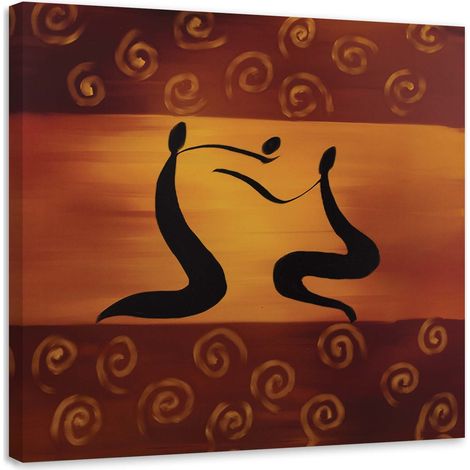 Tableau sur toile Afrique Abstraction Figures 40x40 (1/5)