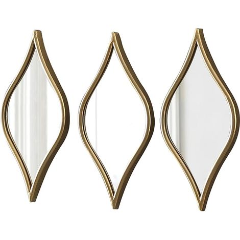 3 Petit Miroir Mural Decoratif, Miroir Vintage Doré Rustique, Miroirs Decoration Murale pour Salon, Salle de Bain, Entree, Chambre (1/5)