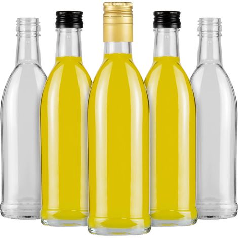 5er-Set Iskra Glasflaschen 250ml für Alkohol, Saft, Wein, Liköre (1/5)