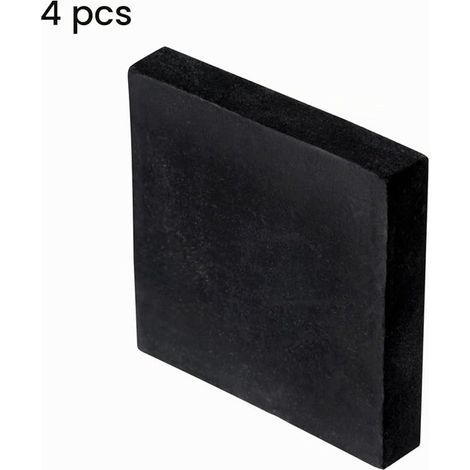 4pcs Tampons en Caoutchouc Anti-Vibrations Durs, Tapis d'Isolation de Vibrations Carré 50mm, Blocs en Caoutchouc Antidérapants Anti-Bruit pour HVAC, 10mm Épaisseur (1/2)