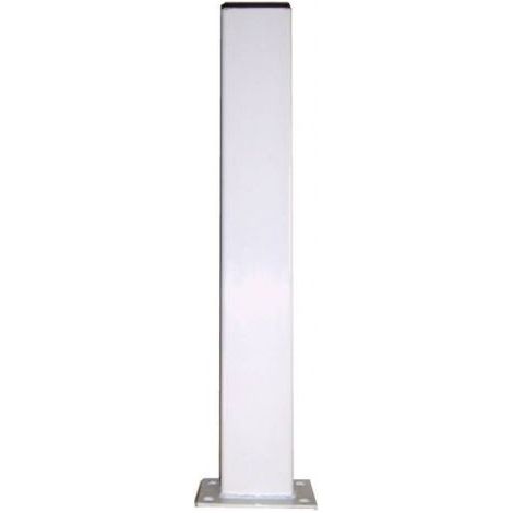 4M – Poteau pour clôture en acier galvanisé H1500mm – Platine 120x120mm – Couleur blanc 9010 – Résistant aux intempéries