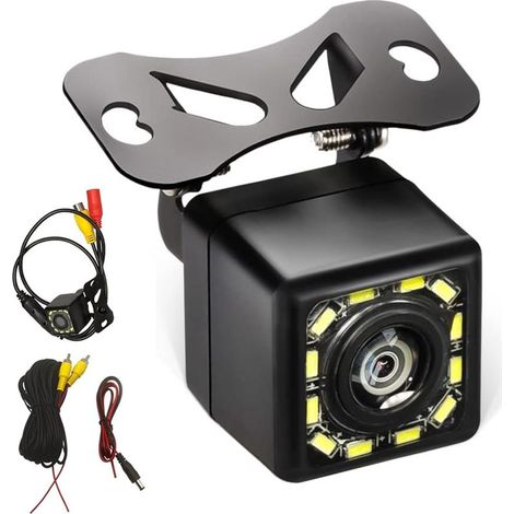 Caméra de recul filaire HD universelle pour voiture, objectif grand angle 170 degrés, 12 LED, étanche, vision nocturne, assistance au recul (1/5)