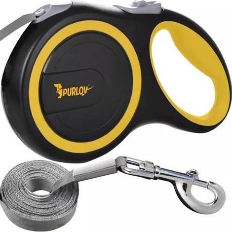 Correa automática Northix para perros negro y gris