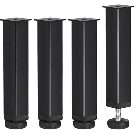 Lot de 4 Pieds Sommier à Lattes Métal 20 cm, Hauteur Réglable, Pieds de Lit Robustesse et Facilité d'Installation (1/5)