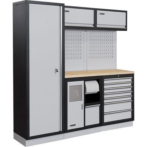 Arredamento modulare officina mobili banchi armadi cassettiere Fervi a007i (1/2)