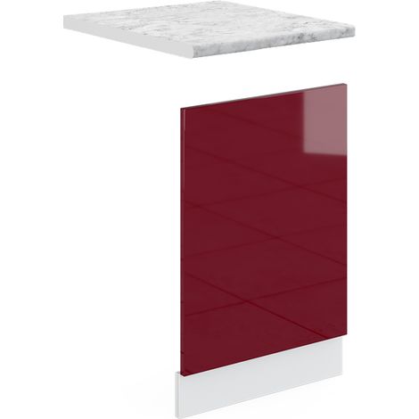 Panel frontal R-Line, Rojo Burdeos alto brillo, 45 cm , ET Mármol, Vicco