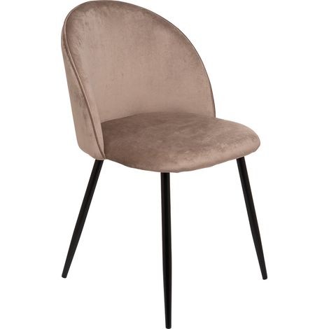 Dmora - Sedia Stinson, Poltrona rivestita in velluto, Sedia da pranzo imbottita, Seduta per riunioni, 51x54h82 cm, Grigio, con imballo rinforzato