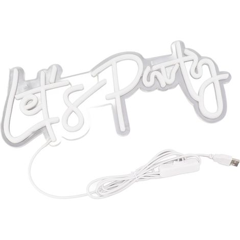 Enseigne lumineuse LED néon blanche froide, alimentée par USB, avec fond en acrylique transparent, idéale pour décorer une chambre ou une pièce. Idéale pour une fête ou une chambre. (1/5)