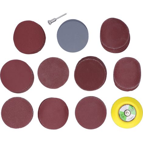102 pièces accessoires pour ponceuse électrique, disques ronds filetage M6, tige d'extension 3 pouces, papier abrasif (1/5)