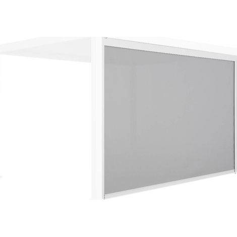 White privacy screen for bioclimatic pergola - Triomphe - 3x4 m, aluminium and textilene (1/4)
