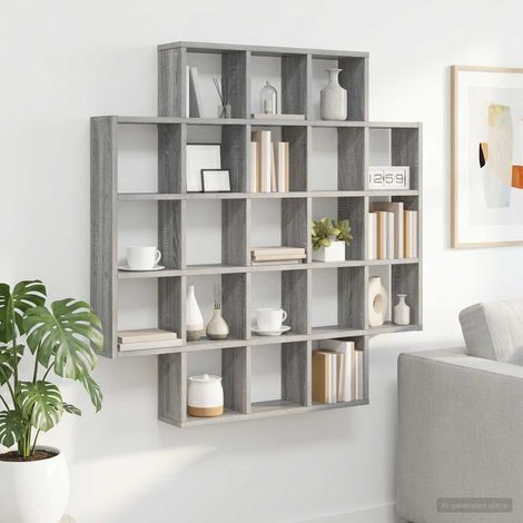 vidaXL Étagère Murale Sonoma gris 100 x 13 x 100 cm Bois d'ingénierie (1/5)
