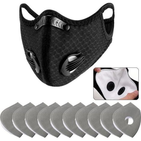 Filtre à Charbon Actif - 10 Pièces - Pour Masque de Cyclisme - Réutilisable et Lavable (1/5)