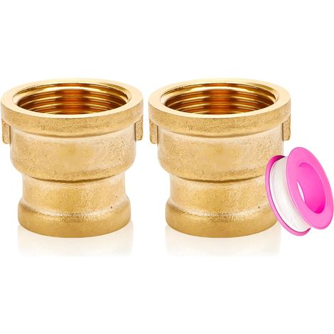 2 pièces de manchon de réduction en laiton, IG 3/4" vers IG 1/2"  Laiton Anticorrosion (1/5)