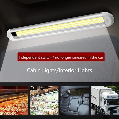 TAISHENGDA-Réglette LED 12V 1200 lm – Éclairage intérieur 6000K pour camping-car et bateau – Installation facile avec ruban adhésif – Économie d'énergie (1/5)