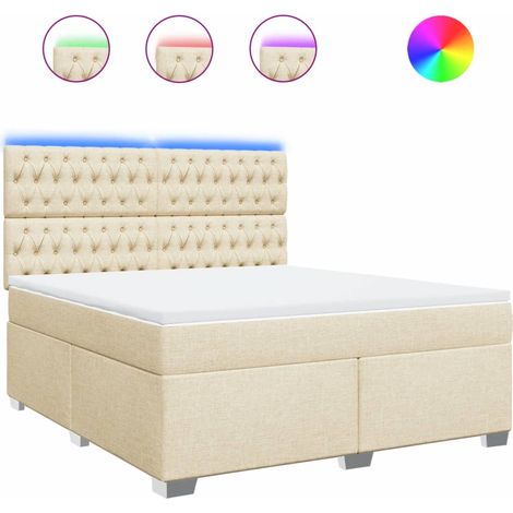 Maison Exclusive - Boxspringbett mit Matratze Creme 180x200 cm St