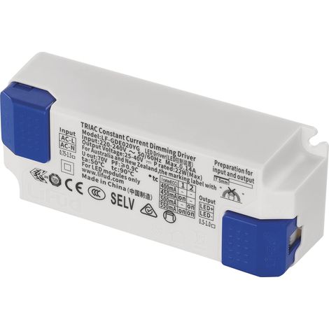 EMOS Trasformatore LED dimmerabile Triac 20 W, 400 – 550 mA, 25 – 40 V DC, corrente costante, driver, trasformatore per luci LED da incasso e plafoniere EMOS NEXXO, dimmer, pannelli LED (1/5)