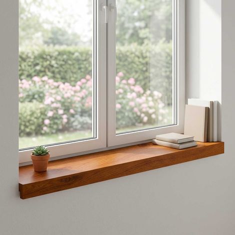 vidaXL Alfeizares 2 uds. Marrón 70 x 15 x 2 cm Madera de Roble Sólido (1/5)