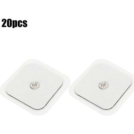 Électrodes de massage 20 pièces 4x4cm, patchs adhésifs non tissés pour appareil de physiothérapie, coussinets 3,5 cellules, thérapie physique