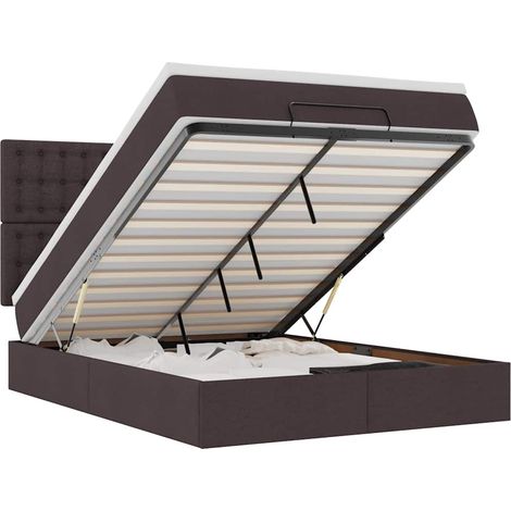 Maison Exclusive - Estructura cama otomana colchón tela marrón os (1/5)