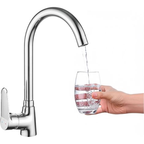 Robinet de lavabo sur pied ATEZ Kuchinox avec bec en U, chromé (1/3)