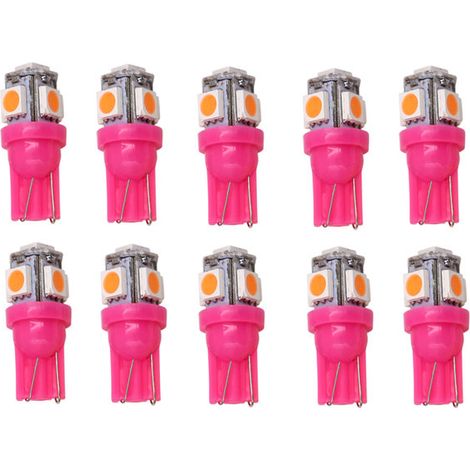 [KK] T10 w5w LED rose avec 5 puces SMD 5050, 12 V CC, lot de 10 (1/2)