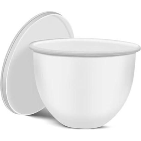 Silikonbeschichtete Rührschüssel – 1 Stück – Lebensmittelecht – Mit Ausgießer und Deckel – Zum Backen und Kochen – Weiß (1/5)