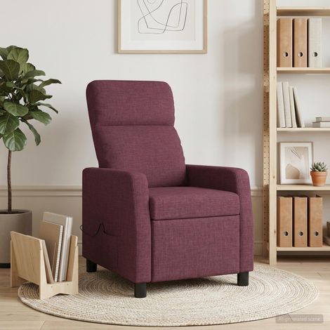 vidaXL Silla de masajes reclinable Morado Tela (1/5)