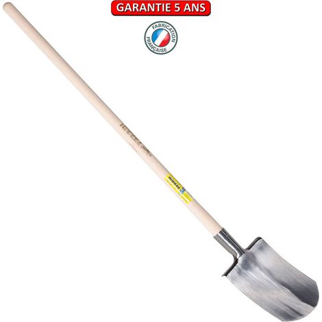 OUTILS PERRIN Bêche Bretagne polie 28 tranchant rond manche pomme (1/2)