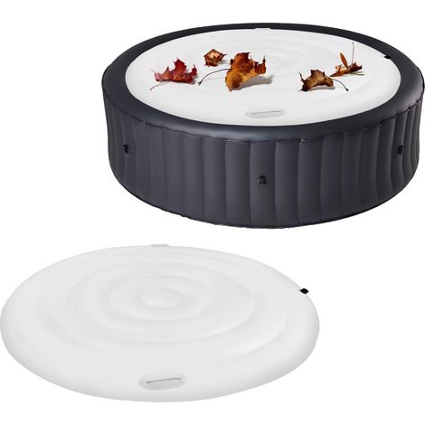 1 Couverture De Spa,Bâche Ronde 165cm,Accessoire Économie D'énergie,Avec Anse,Protection Pour Jacuzzi Extérieur