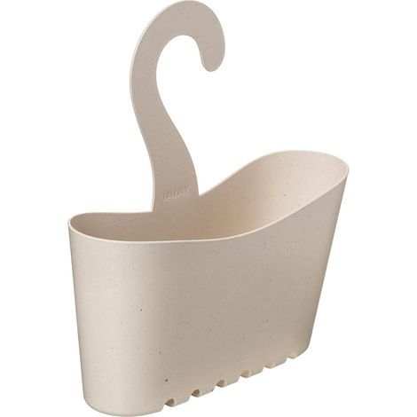 Duschablage – Hängekorb – Bohrfreie Montage – Schneller Wasserablauf – Recyceltes Polypropylen – Weiß – Badezimmer – 25 x 9 x 28 cm (1/5)