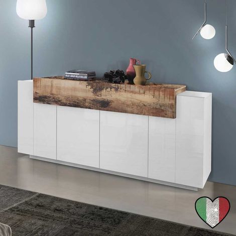Credenza Moderna 4 ante 1 cassetto - Acero Pereira - Corona (1/3)
