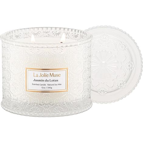 Jasmin Sojakerze 340g 2-Docht-Duftkerze Geschenk Zuhause Duft 12oz (1/5)