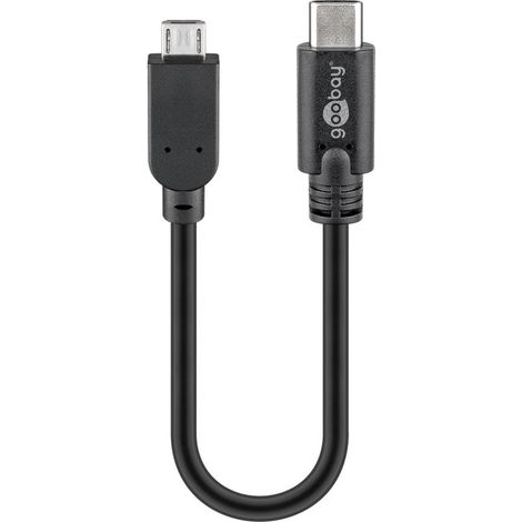 Goobay 67895 cable USB USB 2.0 0,2 m Micro-USB B USB C Negro (1/3)