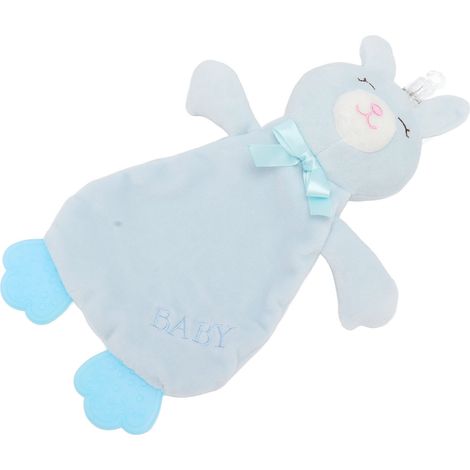 Couverture bébé douillette, moelleuse, douce, aux couleurs vives, serviette multifonctionnelle pour le confort des bébés dès 3 mois, imprimé lapin bleu. (1/5)