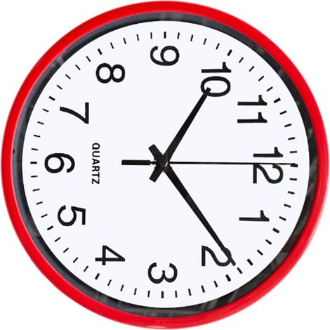 Horloge murale silencieuse de 20 cm (8 pouces), ronde, moderne et précise, pour la maison, le bureau, la cuisine ou la chambre, rouge. (1/5)
