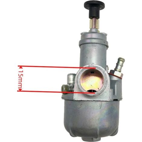 Carburateur PUCH 15MM compatible avec PUCH 15mm BING CLONE MOPED 404-109 accessoire de carburant pour moto légère, haute efficacité d'atomisation, démarrage à froid en douceur.
